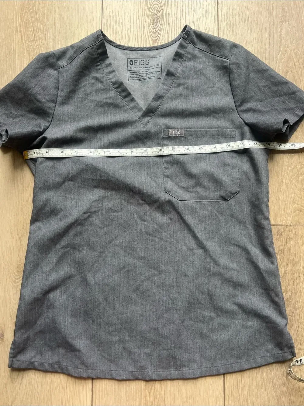 Figs Catarina Graphite Heather Gray Scrub Top Shirt Size XS